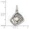 Sterling Silver Baseball Glove Charm &#x26; 18&#x22; Chain Jewerly 22.5mm x 16.2mm